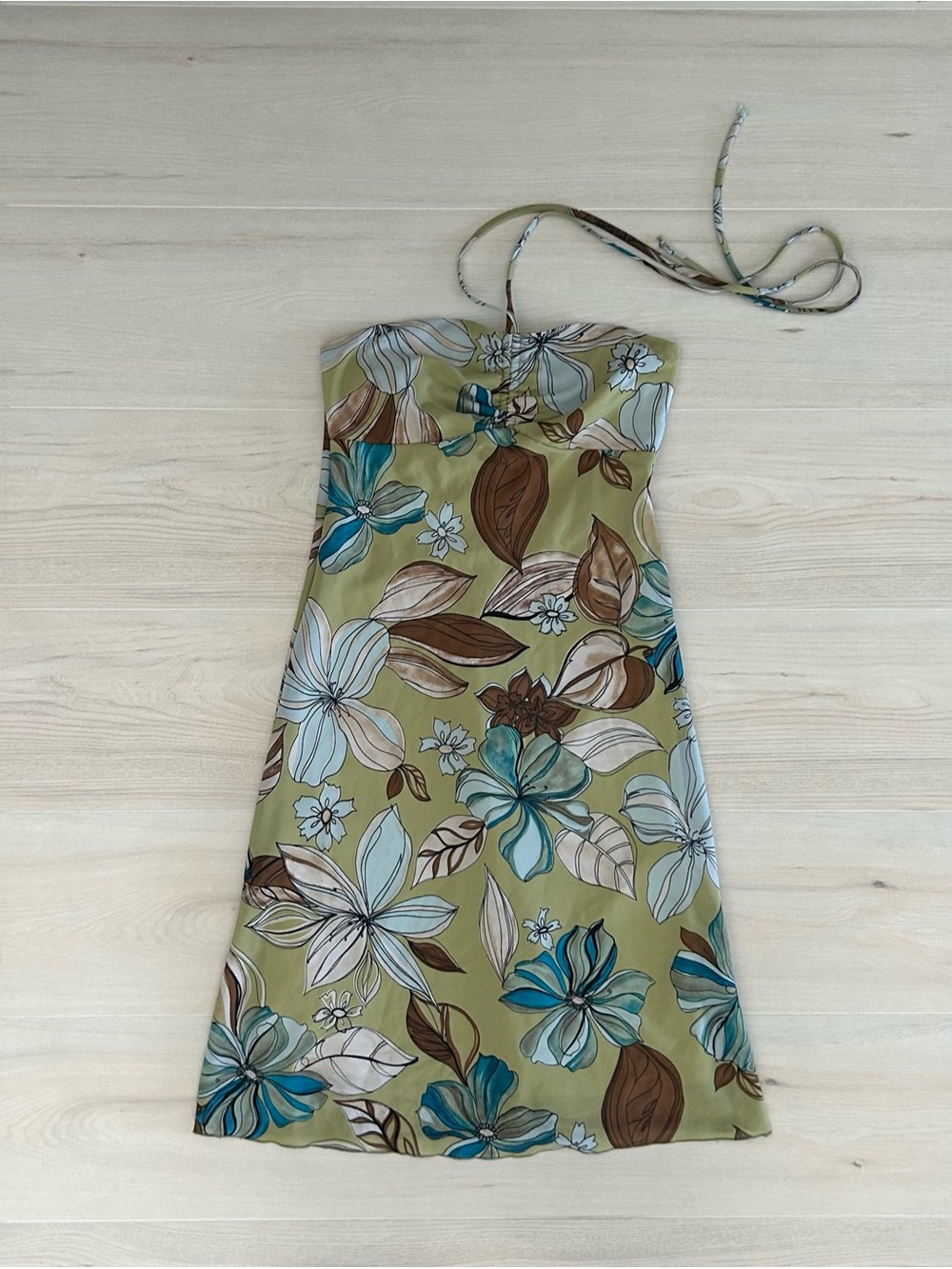 y2k heart moon star floral halter dress